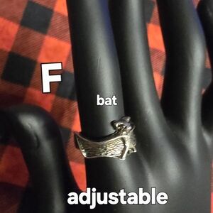 Silver Bat Adjustable Ring